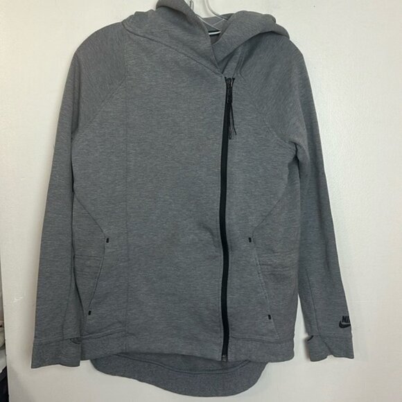Nike Sportswear Tech Fleece Zip Up Oversized Hoodie in Cape Carbon Heather - Picture 7 of 16
